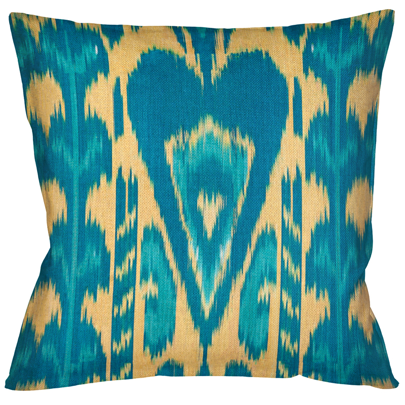 Декоративная подушка Ikat Pattern Голубая Мульти Декоративная подушка Ikat Pattern Голубая Мульти в Красноярске | Loft Concept