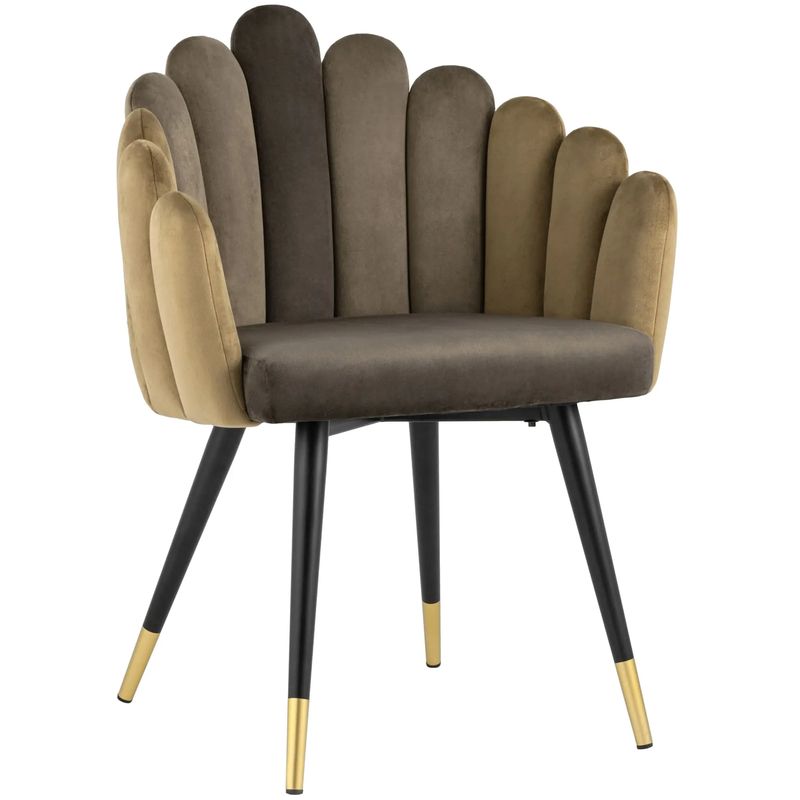 Стул Camellia Chair Коричневый Велюр Коричневый Черный Стул Camellia Chair Коричневый Велюр Коричневый Черный в Красноярске | Loft Concept