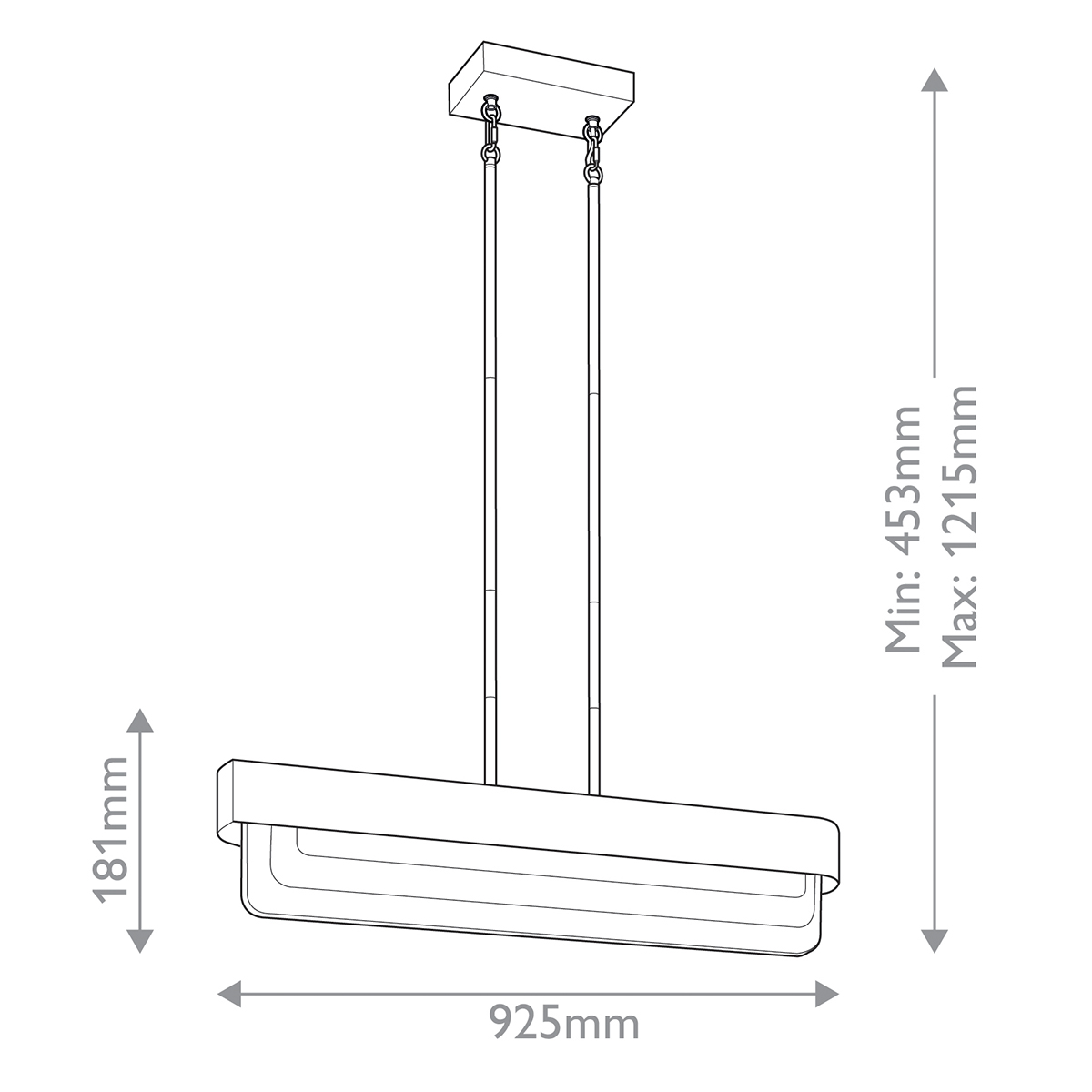 Люстра подвесная прямоугольная цвета латунь Kichler в Красноярске