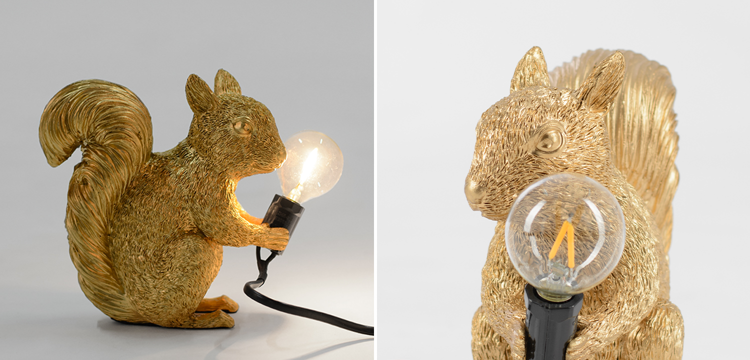 Настольная лампа Золотая белка - фото