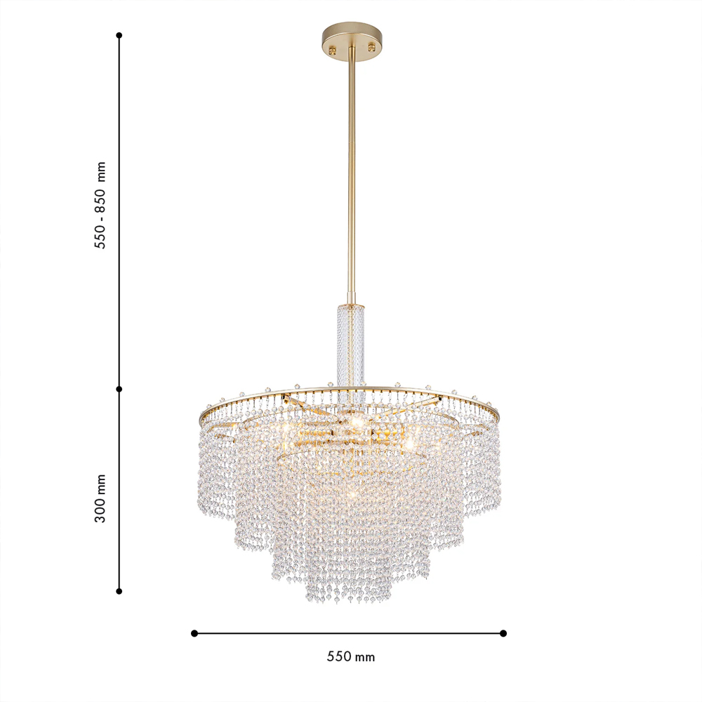 Люстра многоярусная с каскадами кристаллов Crystal Rains в Красноярске