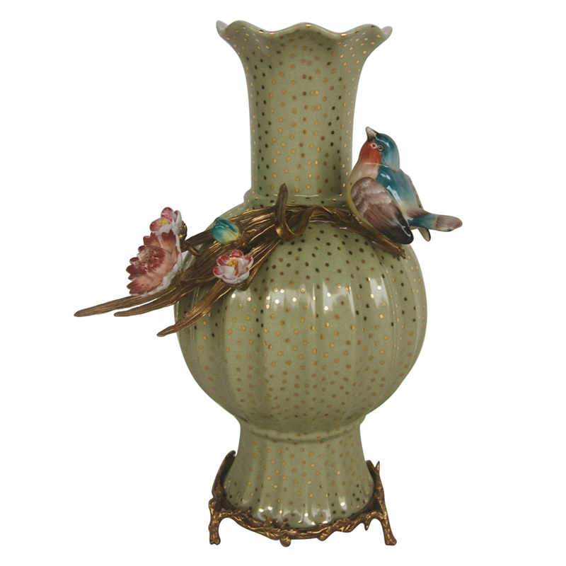 Ваза Bird and Gold Dots Vase Бронза Золотой Мульти Ваза Bird and Gold Dots Vase Бронза Золотой Мульти в Красноярске | Loft Concept