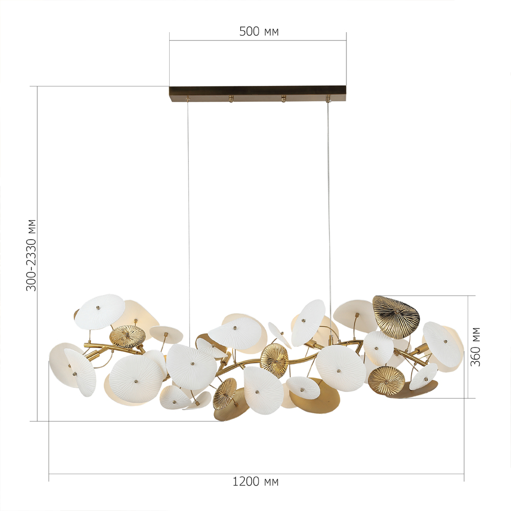 Люстра с белыми и золотистыми цветами G9 Dahlia Flowers Lamp в Красноярске