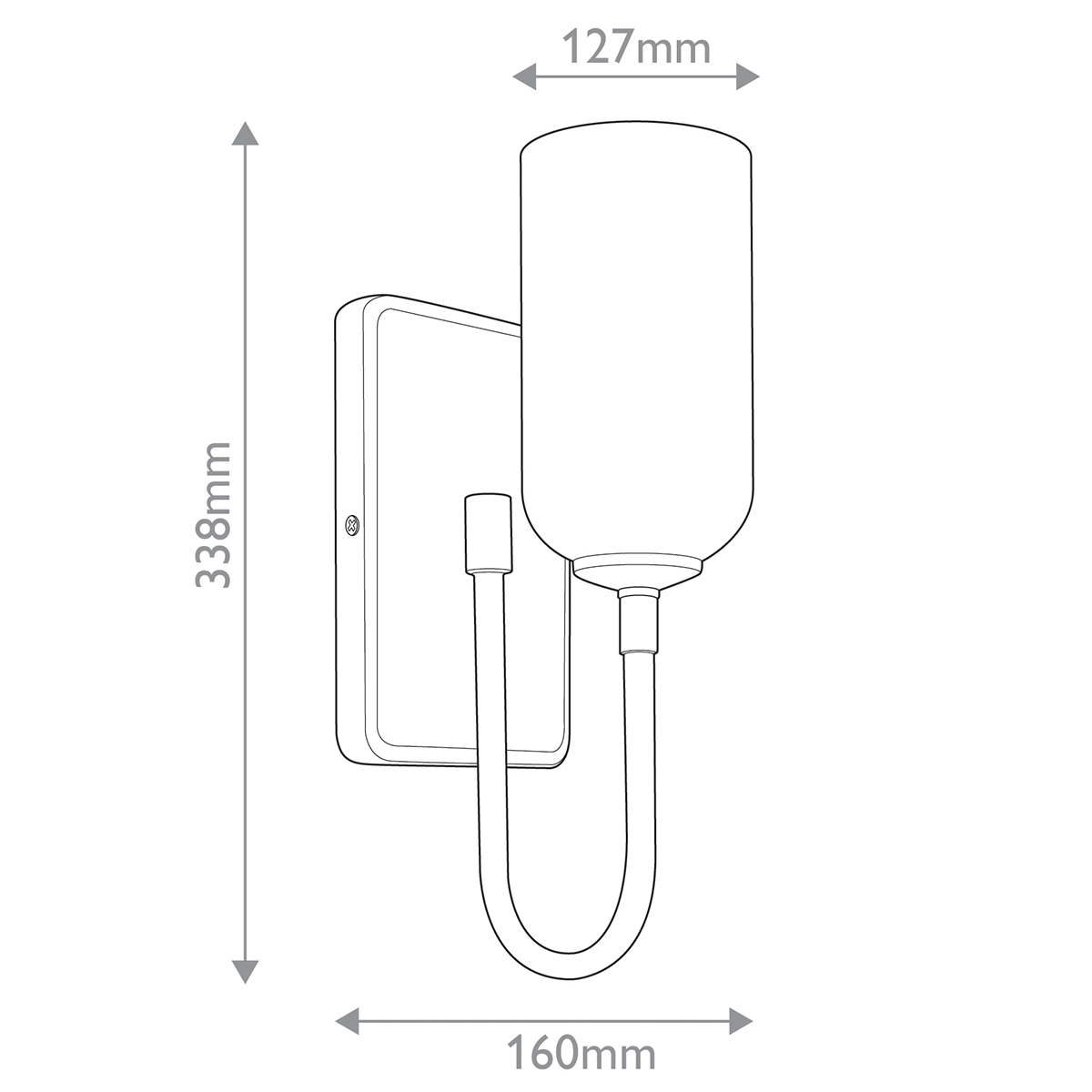  Бра с прямоугольным черным основанием и белым матовым цилиндрическим плафоном Kichler в Красноярске
