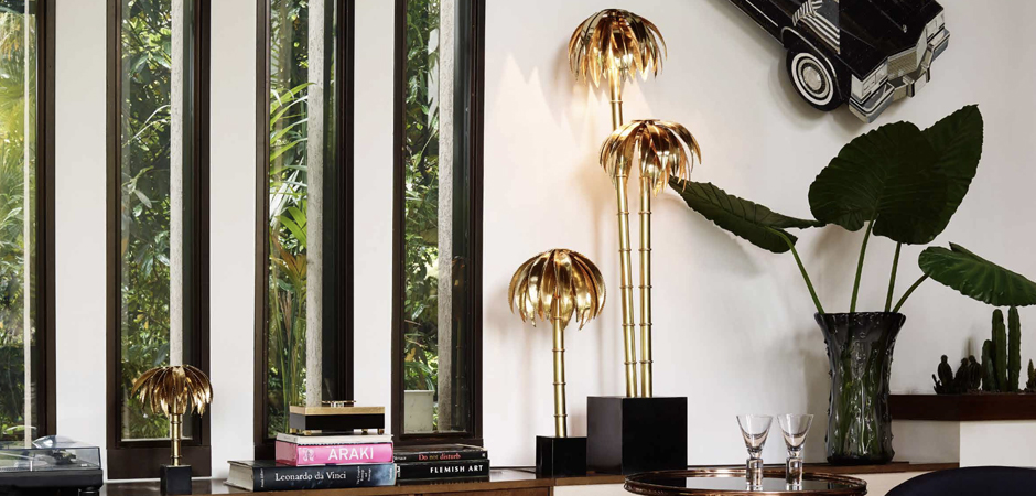 Настольная лампа TABLE LAMP PALMERY GOLD - фото №1