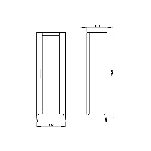 Витрина светло-серая со стеклянной дверью с 4-мя полками и 2-мя ящиками Type  в Красноярске