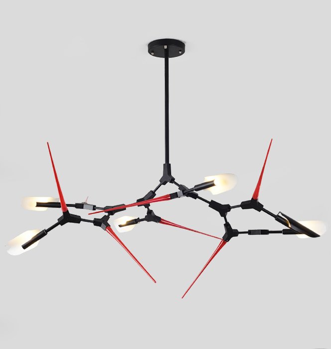 Люстра Red Spikes Chandelier 6 Черный Красный Люстра Red Spikes Chandelier 6 Черный Красный в Красноярске | Loft Concept