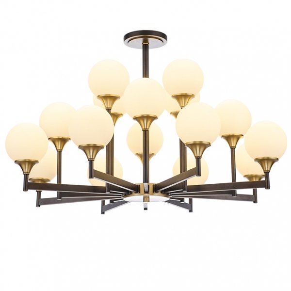 Люстра Ball Valley Chandelier 16 Белый Латунь Люстра Ball Valley Chandelier 16 Белый Латунь в Красноярске | Loft Concept