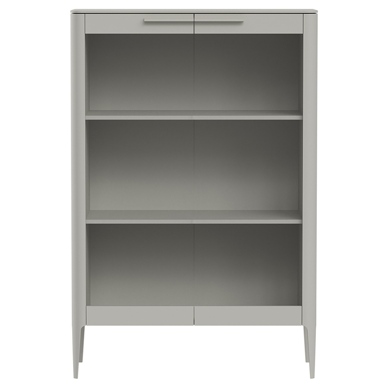 Витрина серо-бежевая с 2-мя стеклянными дверцами и 3-мя полками Type  Бежево-серый в Красноярске | Loft Concept 