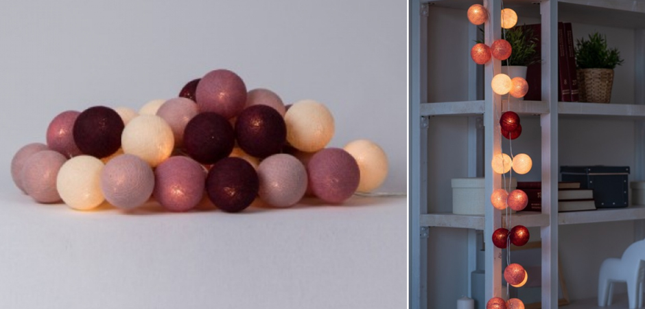 Гирлянда хлопковые фонарики Сotton Ball Rosegarden - Loft-Concept в Красноярске