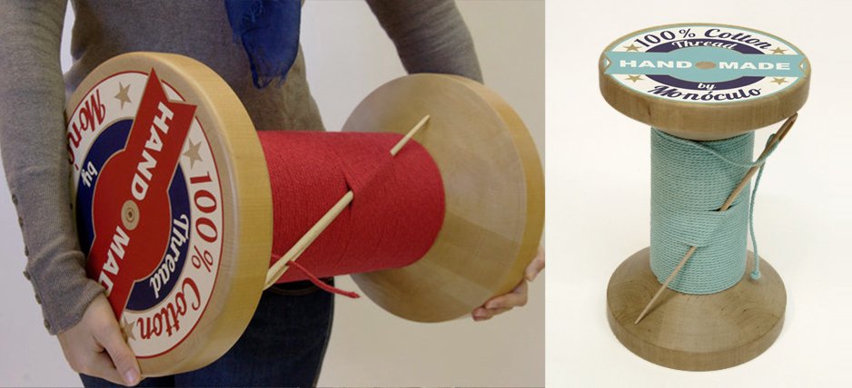 Дизайнерский табурет Thread Reel Wooden Stool - Loft-Concept в Красноярске