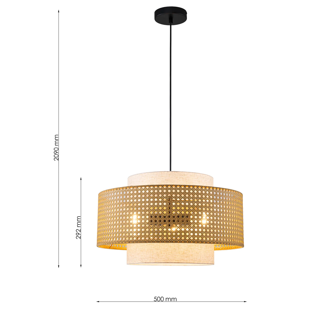 Подвесной светильник с декоративным поясом из плетеного бамбука Biuloggicu в Красноярске