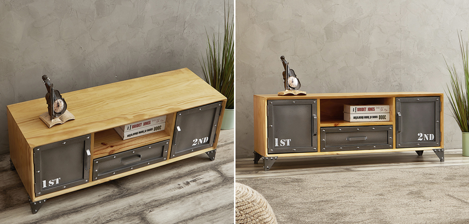 ТВ-тумба Loft Metal and Wood Double - Loft-Concept в Красноярске