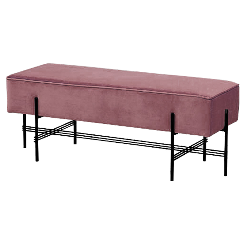 Банкетка розовая велюровая Sanjay Velour Banquet Pink Дымчатая Роза Черный Банкетка розовая велюровая Sanjay Velour Banquet Pink Дымчатая Роза Черный в Красноярске | Loft Concept
