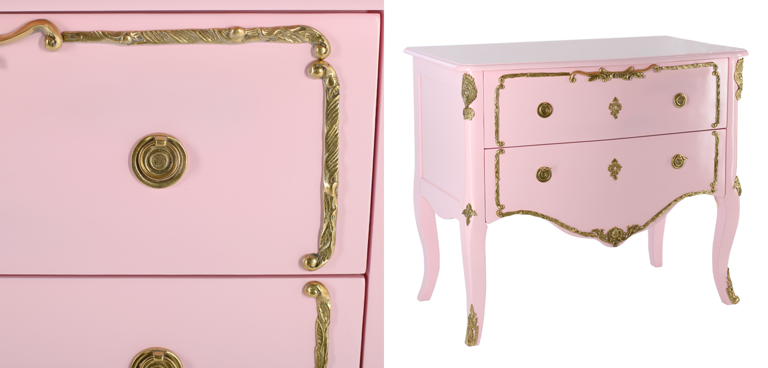 Комод в стиле рококо L.XV CHEST OF DRAWERS Rosamel Розовый - фото