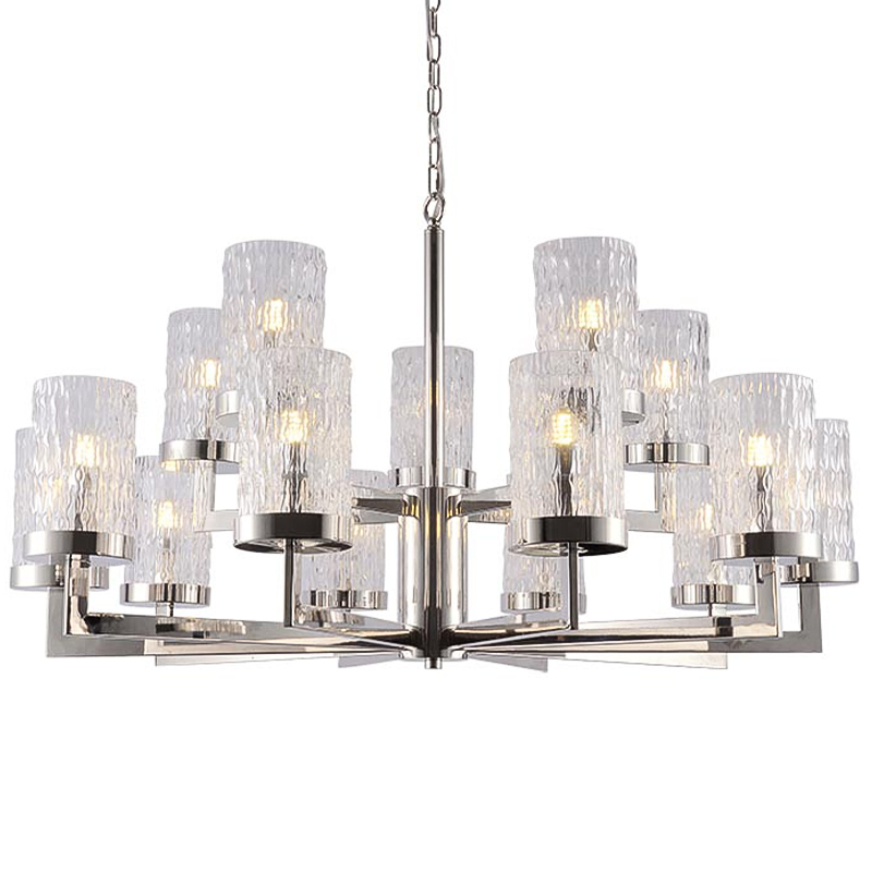 Люстра Estebe Glass Nickel Chandelier 14 Прозрачный Никель Люстра Estebe Glass Nickel Chandelier 14 Прозрачный Никель в Красноярске | Loft Concept