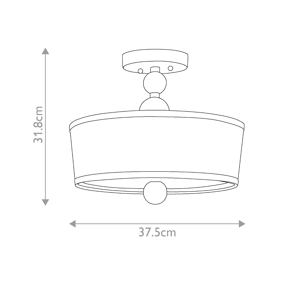 Потолочный светильник с белым цилиндрическим плафоном и шарообразными деталями Hinkley в Красноярске