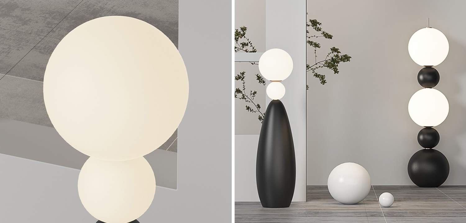 Торшер Two Round Shapes Floor Lamp - фото