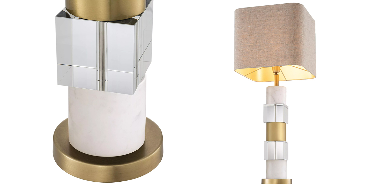 Настольная лампа Eichholtz Table Lamp Cullingham White Marble - фото №1