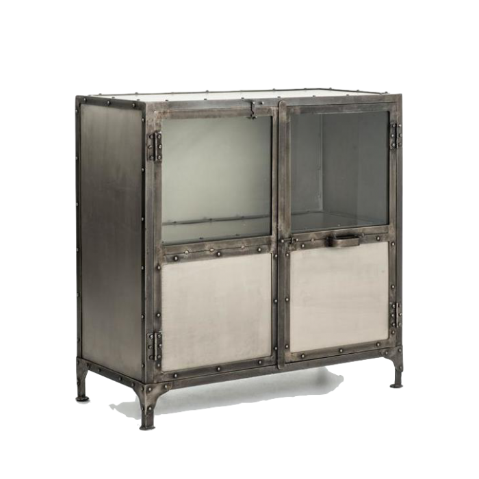Комод металлический Industrial Steampunk Nickel 2 Door Cabinet Комод металлический Industrial Steampunk Nickel 2 Door Cabinet в Красноярске | Loft Concept