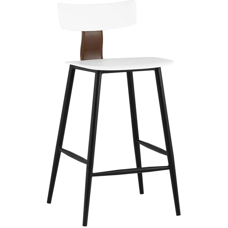 Стул Барный ANT White Eco-Leather 2 шт Белый Коричневый Черный Стул Барный ANT White Eco-Leather 2 шт Белый Коричневый Черный в Красноярске | Loft Concept