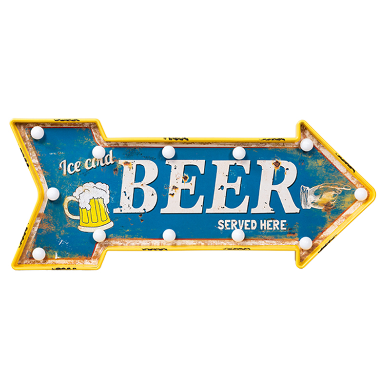 Аксессуар на стену Beer Синий Желтый Аксессуар на стену Beer Синий Желтый в Красноярске | Loft Concept