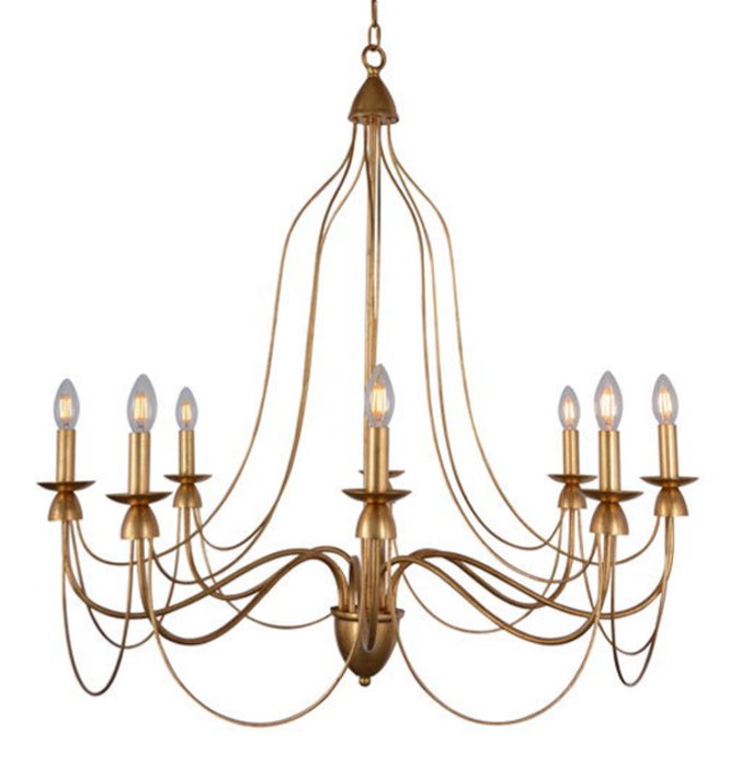 Люстра Wrought Iron Chandelier Золотой Люстра Wrought Iron Chandelier Золотой в Красноярске | Loft Concept