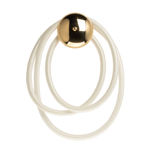 Бра с круглым золотистым основанием и белыми изогнутыми световыми линиями Luke Lampco Tracer Lamp Золотой в Красноярске | Loft Concept 