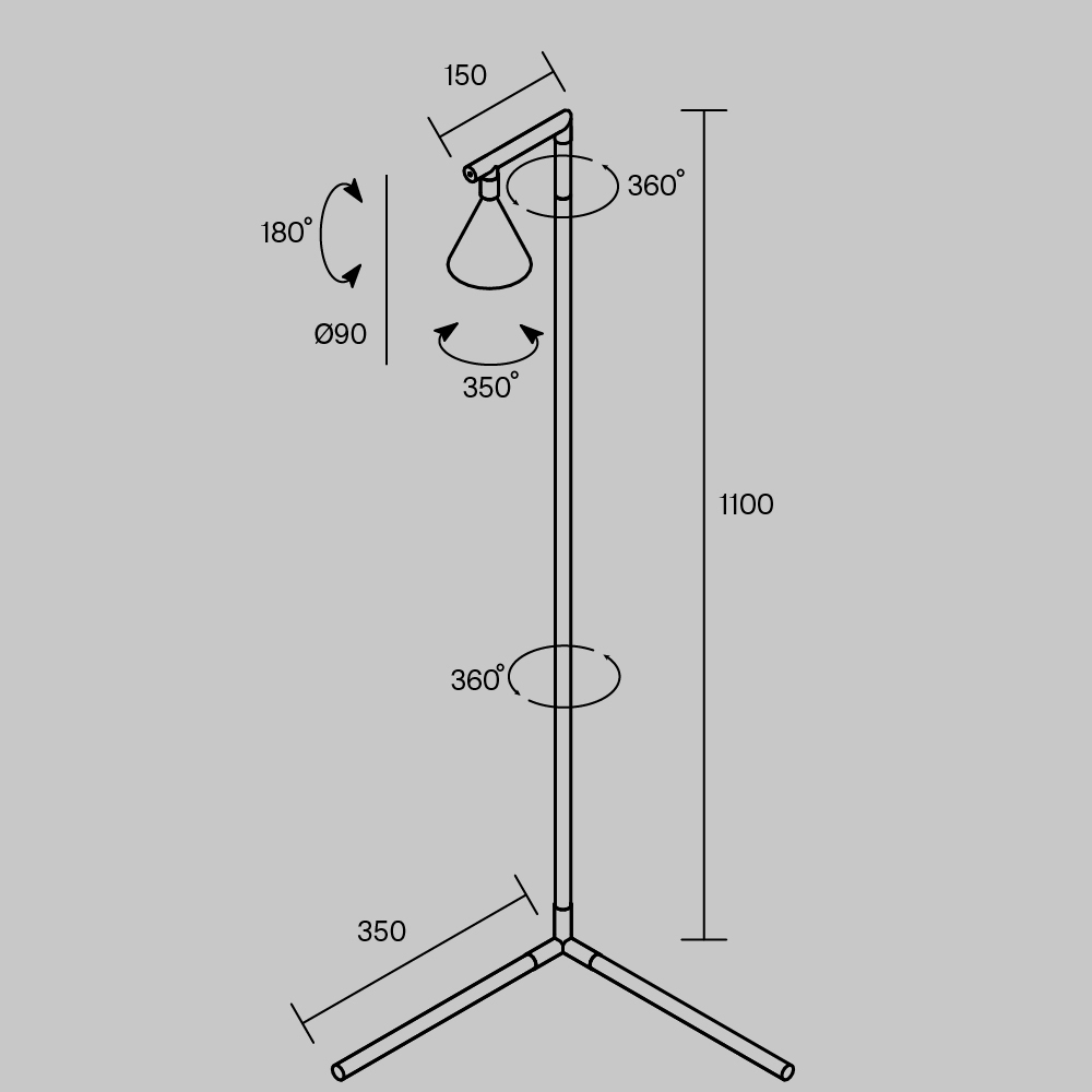 Напольный торшер светодионый Stripe 3000К 20Вт в Красноярске