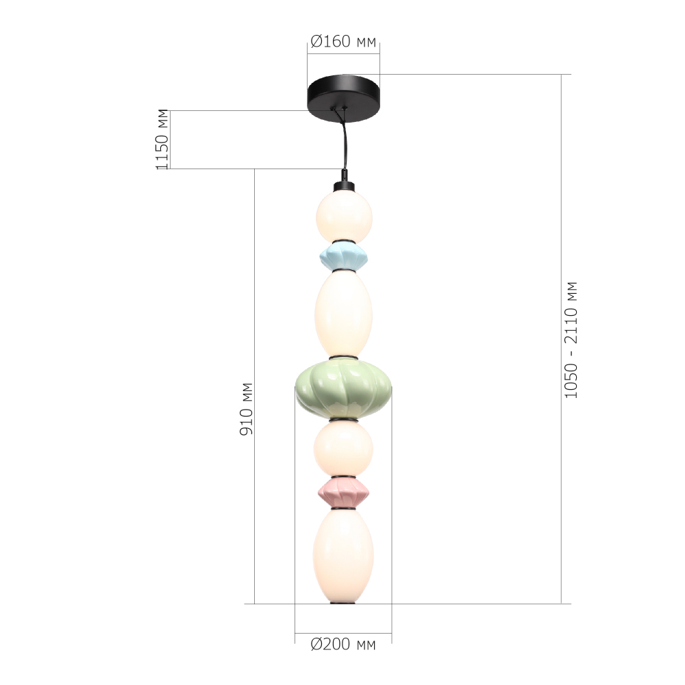 Подвесной светильник фигурный с керамическими элементами 32W LED Fragrant Light в Красноярске