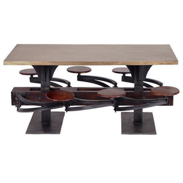 Обеденный стол Perrin Communal Table Loft Дуб темный Графит Обеденный стол Perrin Communal Table Loft Дуб темный Графит в Красноярске | Loft Concept