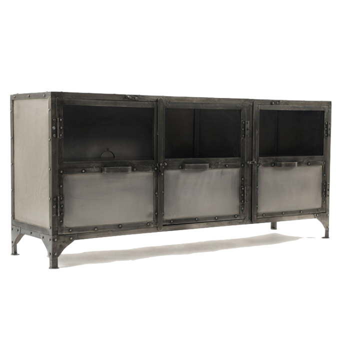Комод металлический Industrial Steampunk Nickel 3 Door Сoncole Комод металлический Industrial Steampunk Nickel 3 Door Сoncole в Красноярске | Loft Concept