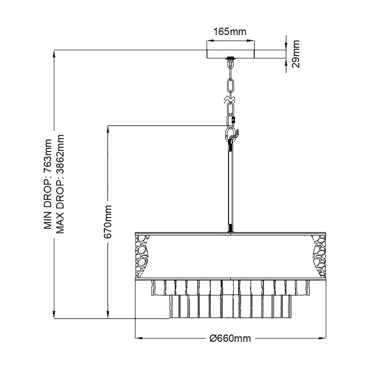 Люстра круглая с подвесками из текстурированного стекла молочного цвета Hinkley в Красноярске