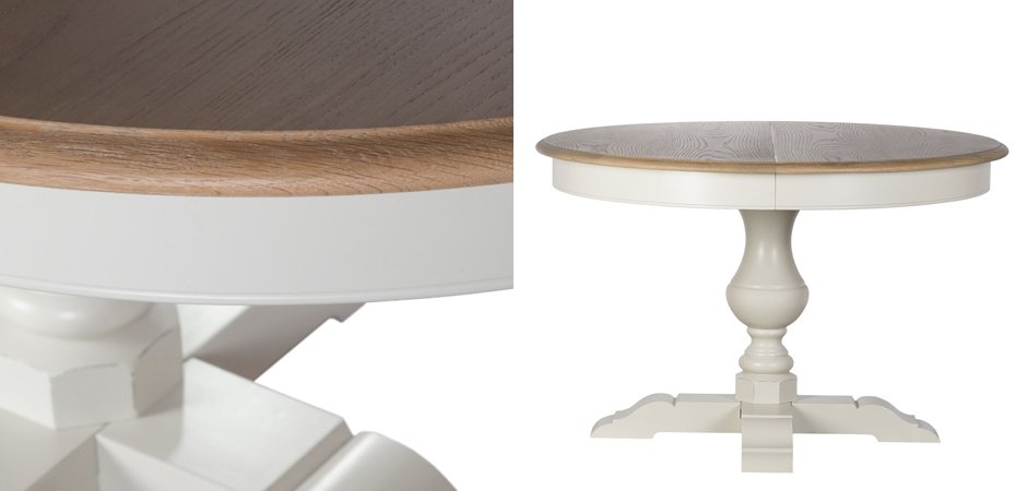 Provence Round Dining Table White раскладной стол Provence Round Dining Table White раскладной стол - Loft-Concept в Красноярске