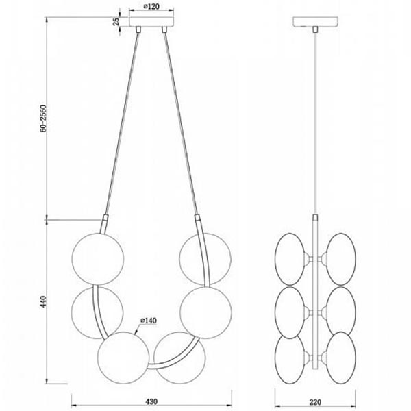 Люстра Marcan 6 Ball Chandelier Black Люстра Marcan 6 Ball Chandelier Black в Красноярске