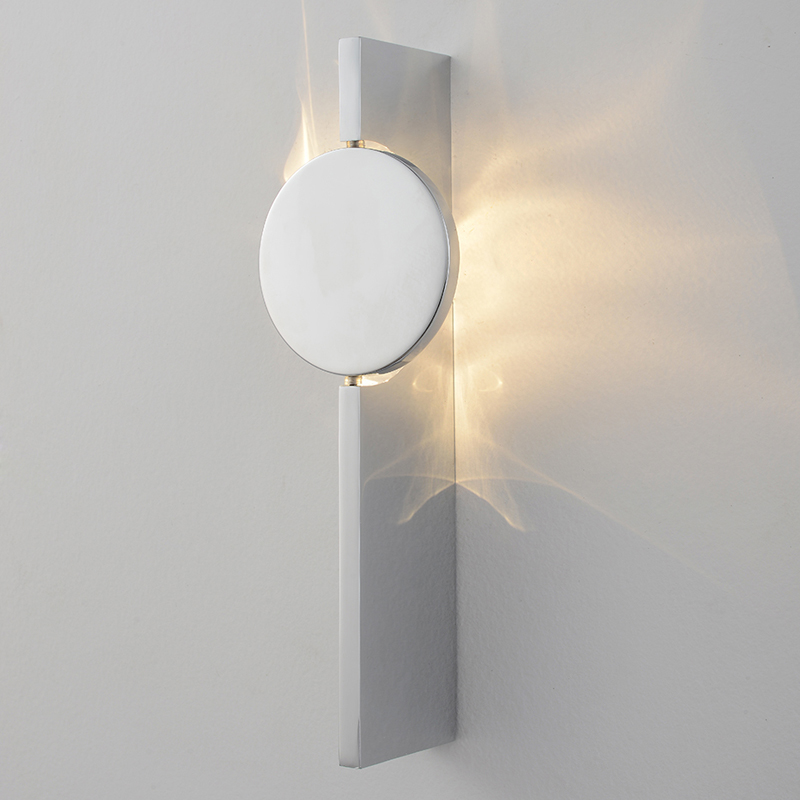 Бра с круглым зеркальным диском на прямоугольном соновании Reflection Circle Glow Хром Бра с круглым зеркальным диском на прямоугольном соновании Reflection Circle Glow Хром в Красноярске | Loft Concept