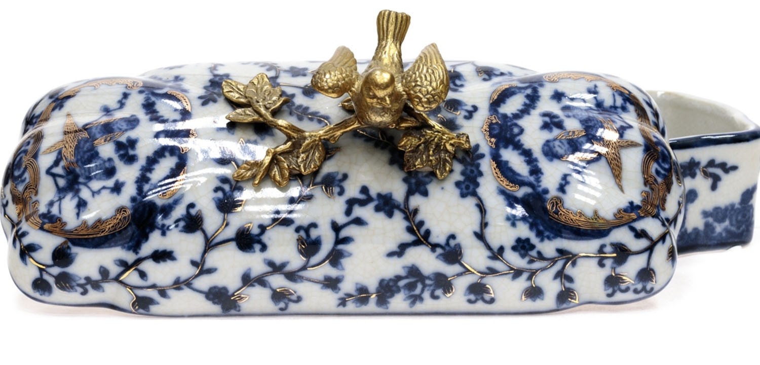 Шкатулка Pattern & Bronze Birds Long - фото