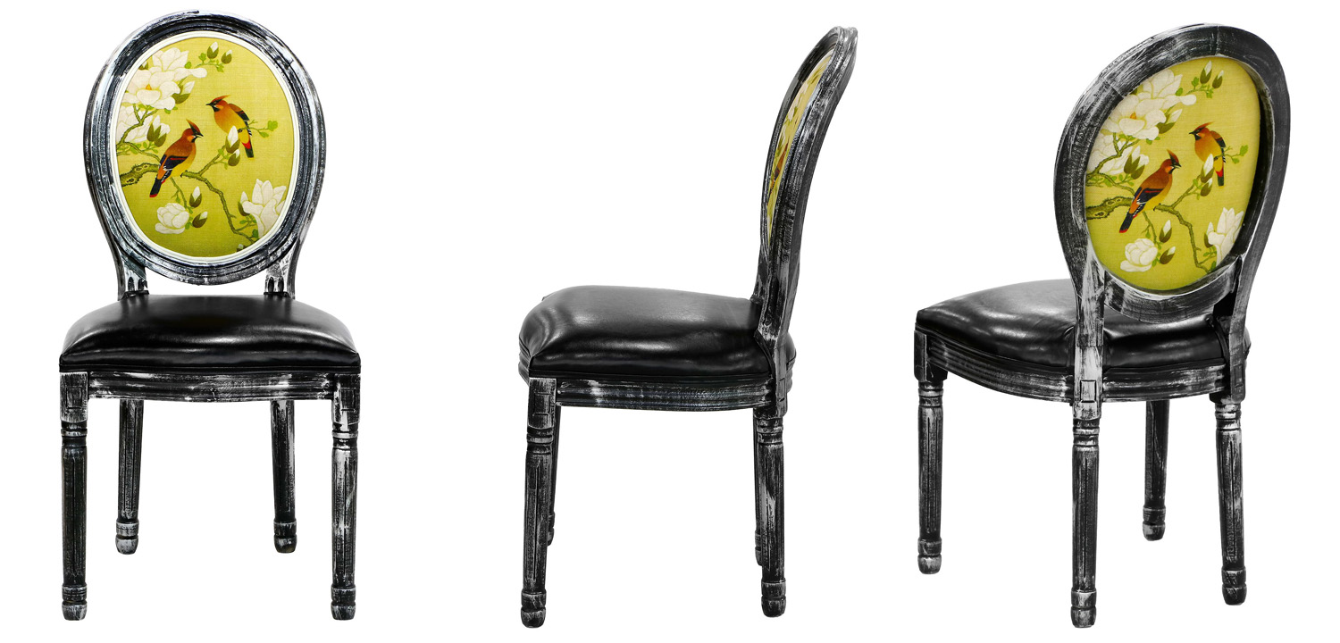 Стул French chair Birds black - фото
