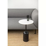 Кофейный столик с белой мраморной столешницей на черном основании Tall Coffee Black and White Table варинант исполнения - 2 | Loft Concept в Красноярске