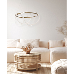 Люстра подвесная круглая золотого цвета с белыми изогнутыми световыми линиями Luke Lampco Tracer Lamp варинант исполнения - 13 | Loft Concept в Красноярске