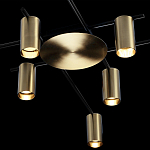 Потолочный светильник с 8-ю цилиндрическими плафонами цвета латунь TRIBES CHANDELIER варинант исполнения - 4 | Loft Concept в Красноярске