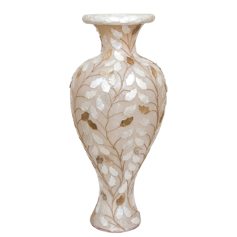 Торшер из перламутра в виде вазы Indonesian Vase Перламутровый в Красноярске | Loft Concept 