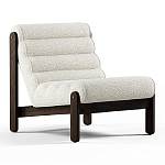 Кресло с деревянным каркасом и обивкой из белой ткани букле Medieval Furniture варинант исполнения - 2 | Loft Concept в Красноярске