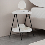 Стол приставной с 2-мя круглыми белыми столешницами ESSEL SIDE TABLE WHITE варинант исполнения - 7 | Loft Concept в Красноярске