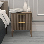 Тумба прикроватная коричневая с двумя ящиками Harper Line варинант исполнения - 1 | Loft Concept в Красноярске