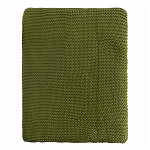 Плед из хлопка жемчужной вязки оливкового цвета Waffle Comfort варинант исполнения - 4 | Loft Concept в Красноярске