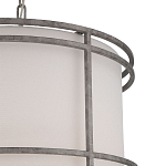 Подвесной светильник в виде барабана с тканевым абажуром и металлическим каркасом Warm Glow варинант исполнения - 1 | Loft Concept в Красноярске