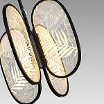 Люстра с гравировкой на акриловых плафонах Gravyura Black D 33 см варинант исполнения - 3 | Loft Concept в Красноярске