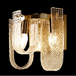 Бра с металлическим основанием золотого цвета и хрустальными подвесками Textured Glass варинант исполнения - 5 | Loft Concept в Красноярске