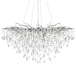 Люстра подвесная с прозрачными стеклянными подвесками в форме капель Диаметр 100 см Droplet Chandelier варинант исполнения - 16 | Loft Concept в Красноярске